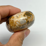 109.6g, 2.3"x1.7"x1", Natural Fruit Jasper Palm-Stone Gemstone @India, B21898