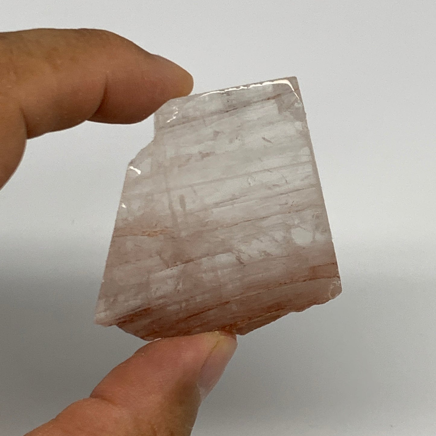 84.3g, 1.6"-2.3", 2pcs, One face polished Fire Quartz, One face semi polished, B