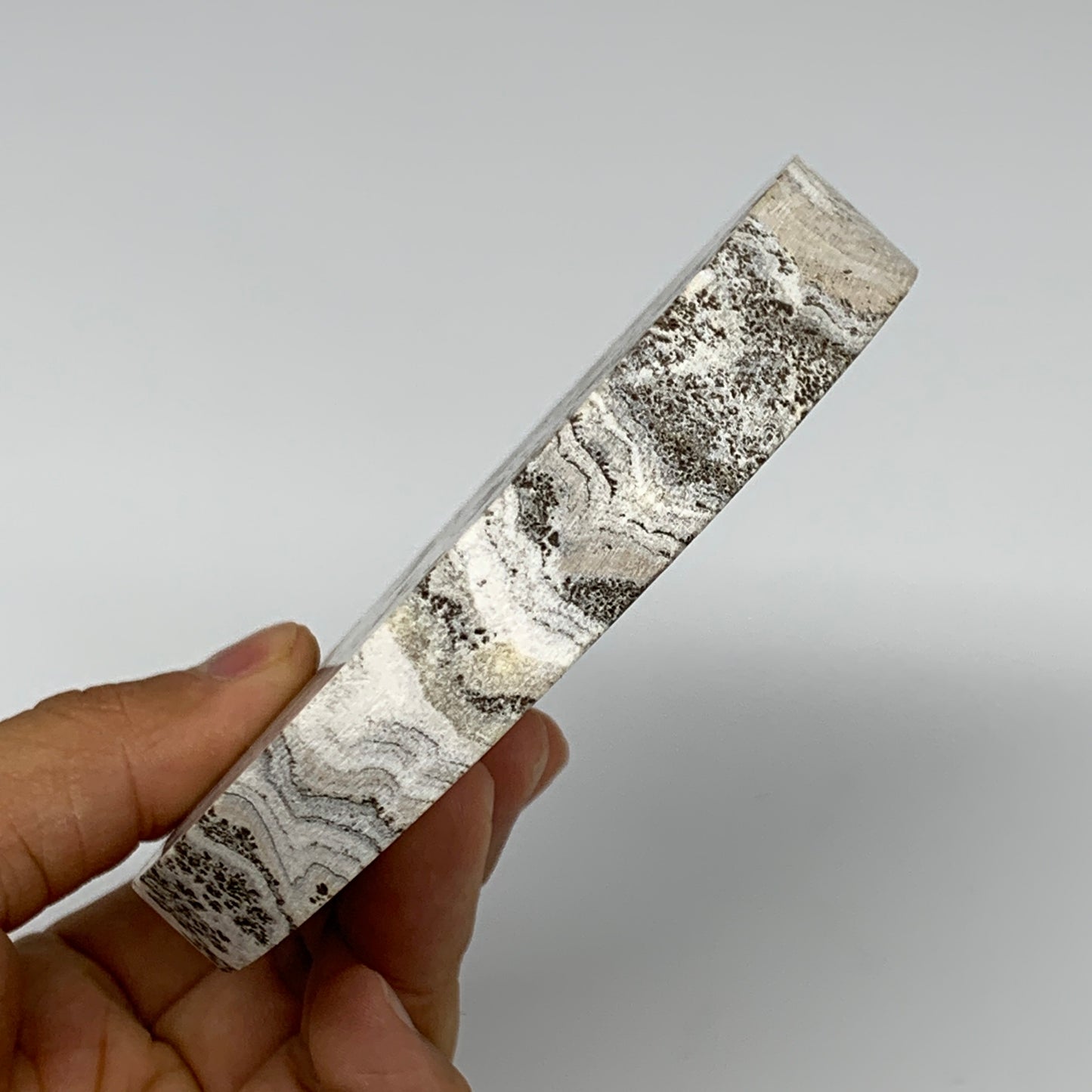 312.9g, 4.1"x0.7", Natural Picture Calcite Round Disc/Coaster @Mexico, B25475