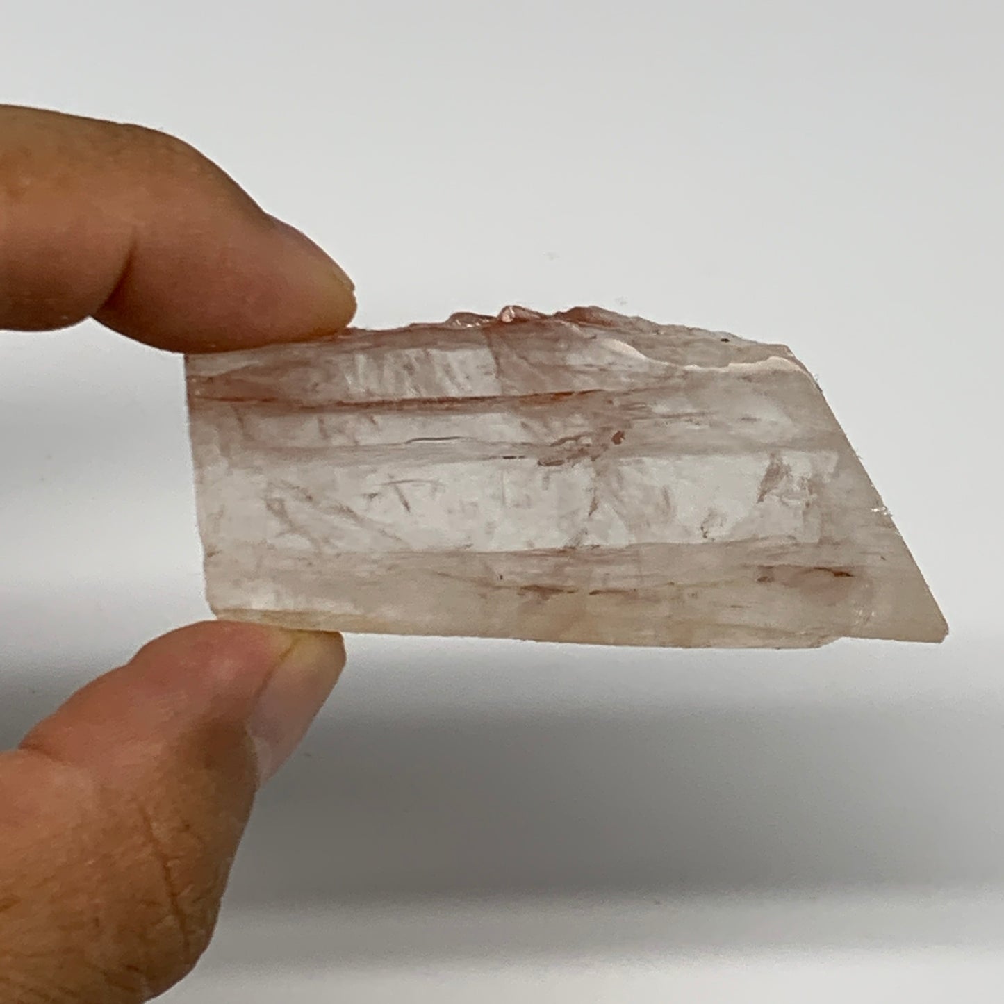 84.3g, 1.6"-2.3", 2pcs, One face polished Fire Quartz, One face semi polished, B