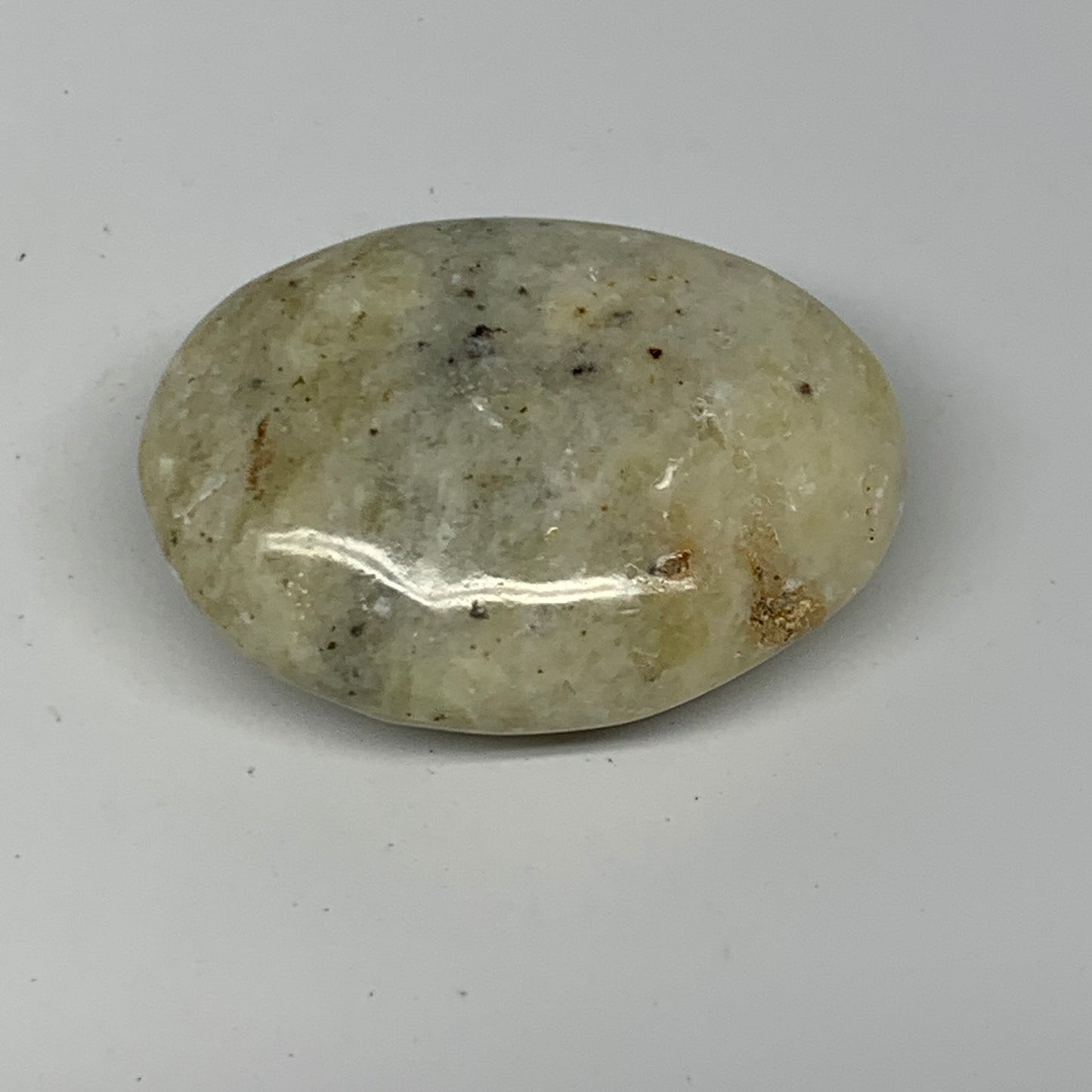 71.5g, 2.1"x1.6"x0.9", Natural Yellow Calcite Palm-Stone Crystal Polished Reiki,