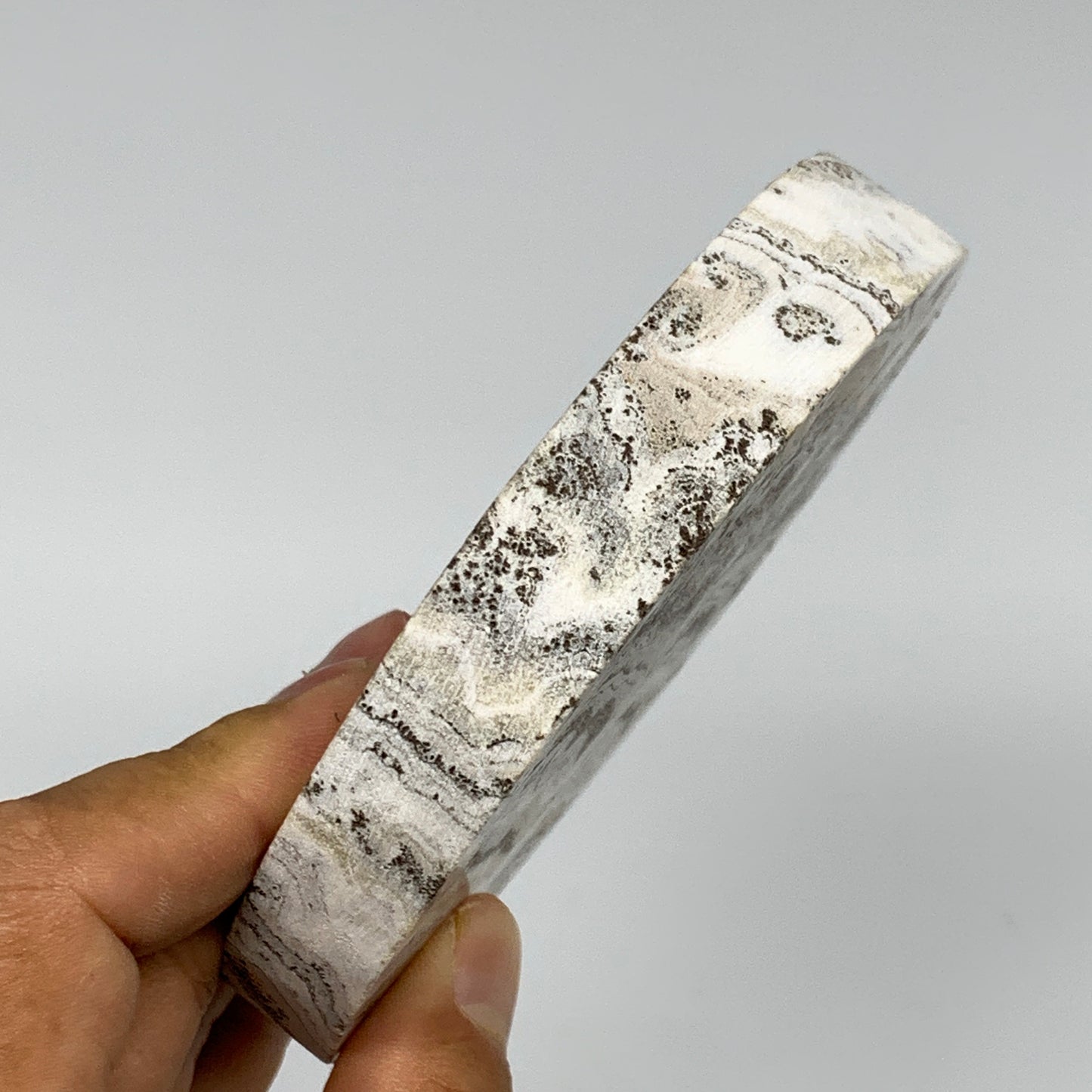 312.9g, 4.1"x0.7", Natural Picture Calcite Round Disc/Coaster @Mexico, B25475