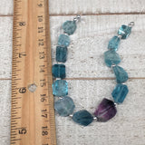 92.5cts, 13pcs, 8mm-12mm Blue Fluorite Gemstone Faceted Beads @Afghanistan,BE31