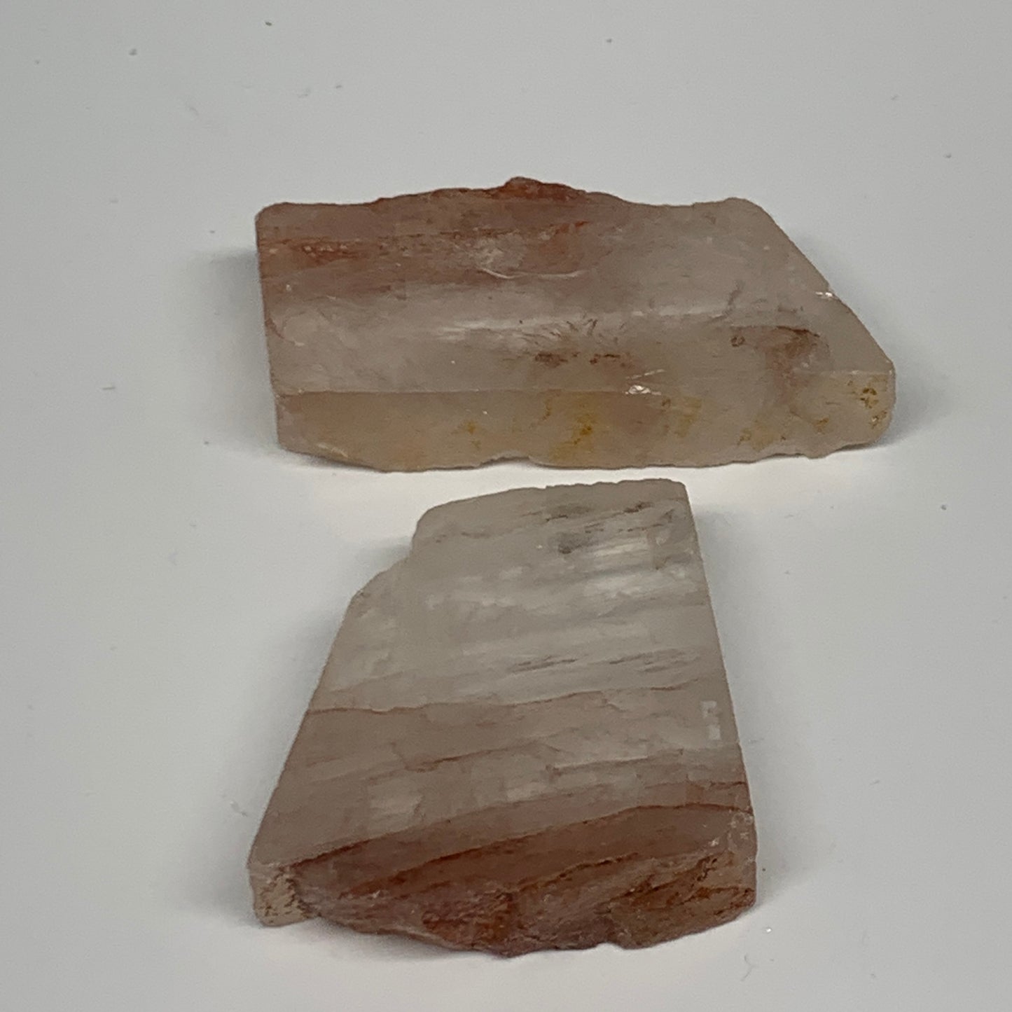 84.3g, 1.6"-2.3", 2pcs, One face polished Fire Quartz, One face semi polished, B