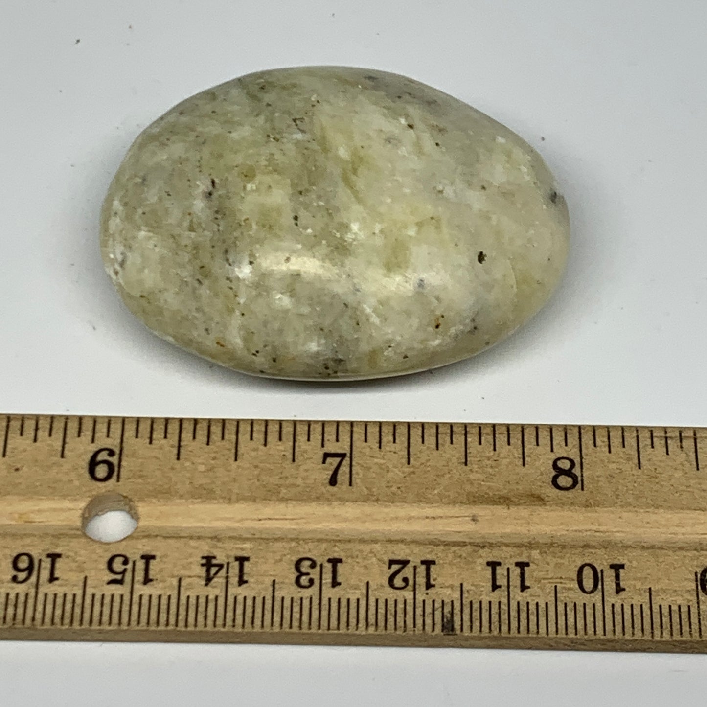 71.5g, 2.1"x1.6"x0.9", Natural Yellow Calcite Palm-Stone Crystal Polished Reiki,