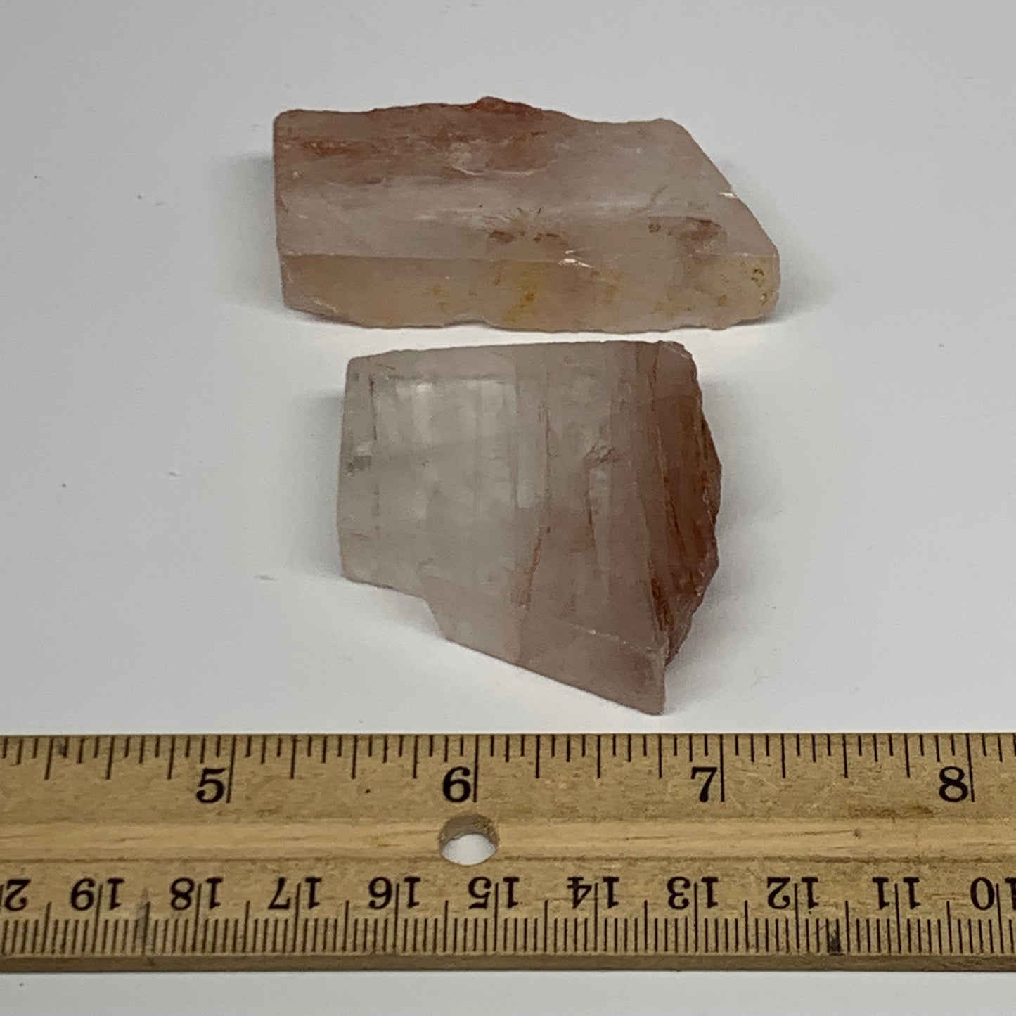 84.3g, 1.6"-2.3", 2pcs, One face polished Fire Quartz, One face semi polished, B