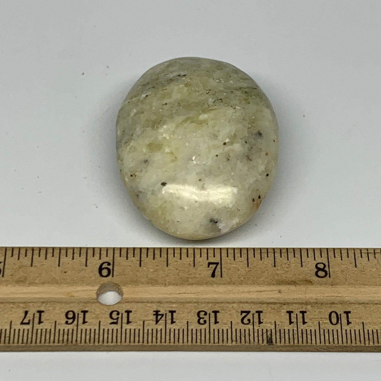 71.5g, 2.1"x1.6"x0.9", Natural Yellow Calcite Palm-Stone Crystal Polished Reiki,