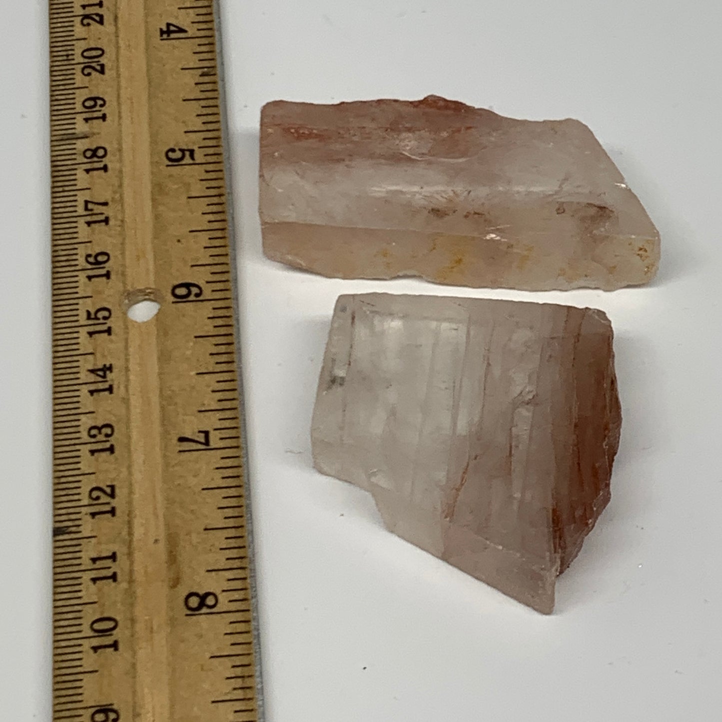 84.3g, 1.6"-2.3", 2pcs, One face polished Fire Quartz, One face semi polished, B