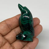 65.1g, 2.2"x1.1"x0.9" Natural Solid Malachite Penguin Figurine @Congo, B7396