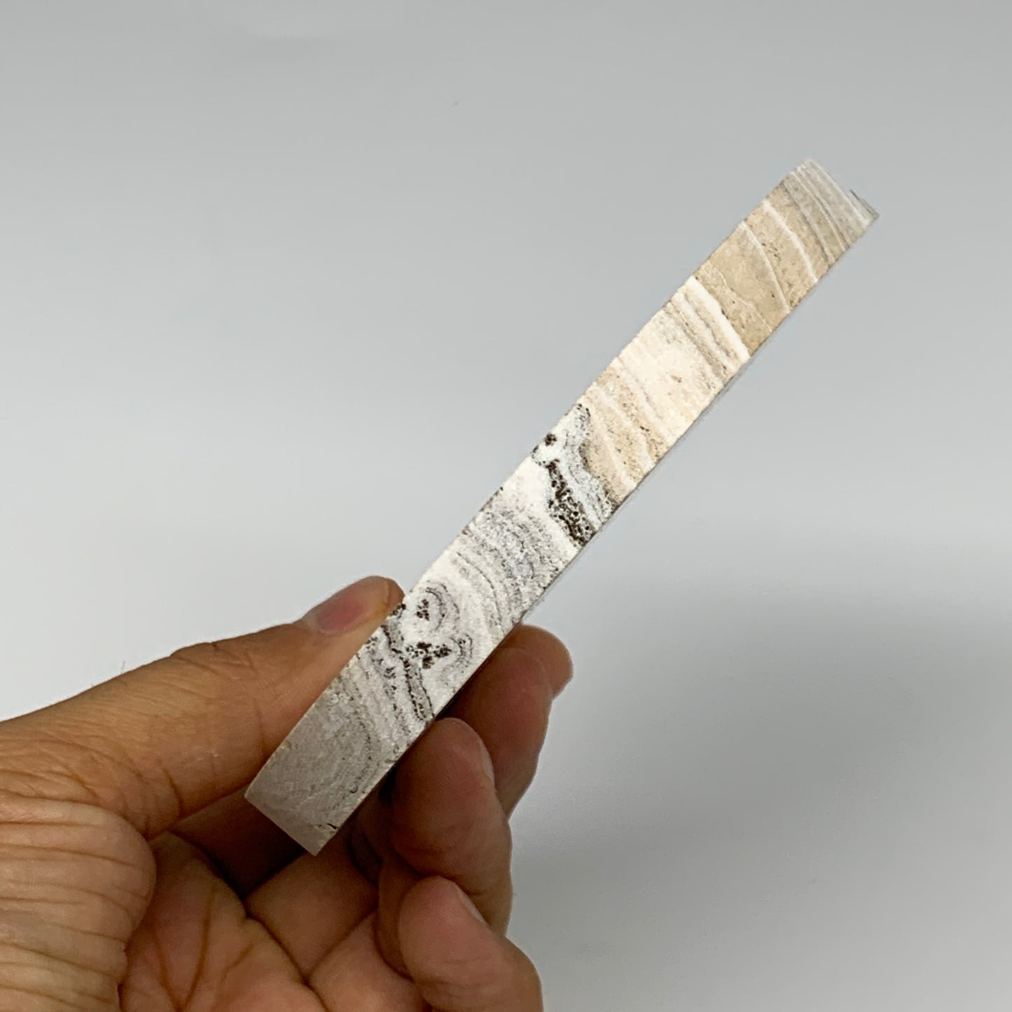 251.6g, 4.2"x0.4", Natural Picture Calcite Round Disc/Coaster @Mexico, B25476