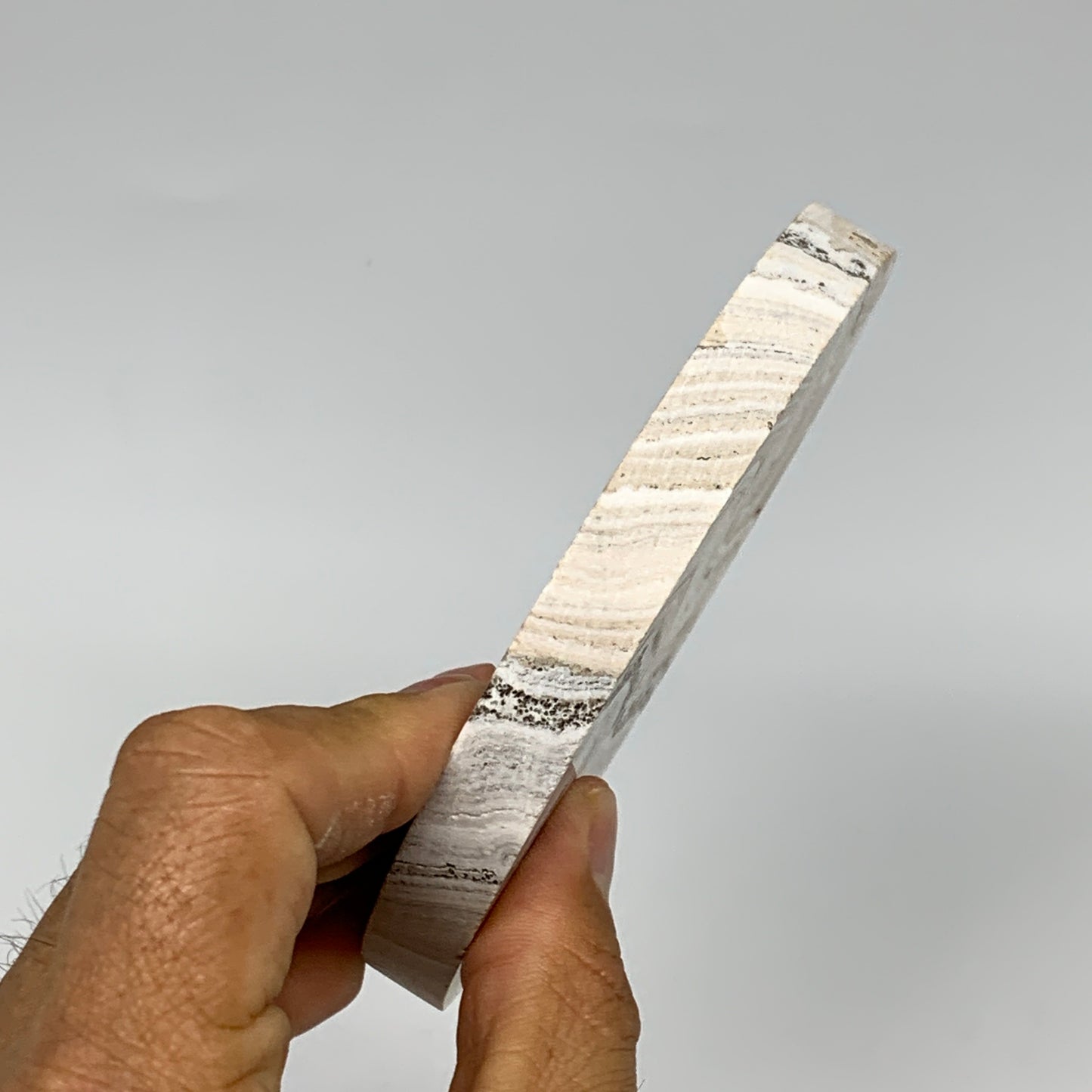 251.6g, 4.2"x0.4", Natural Picture Calcite Round Disc/Coaster @Mexico, B25476