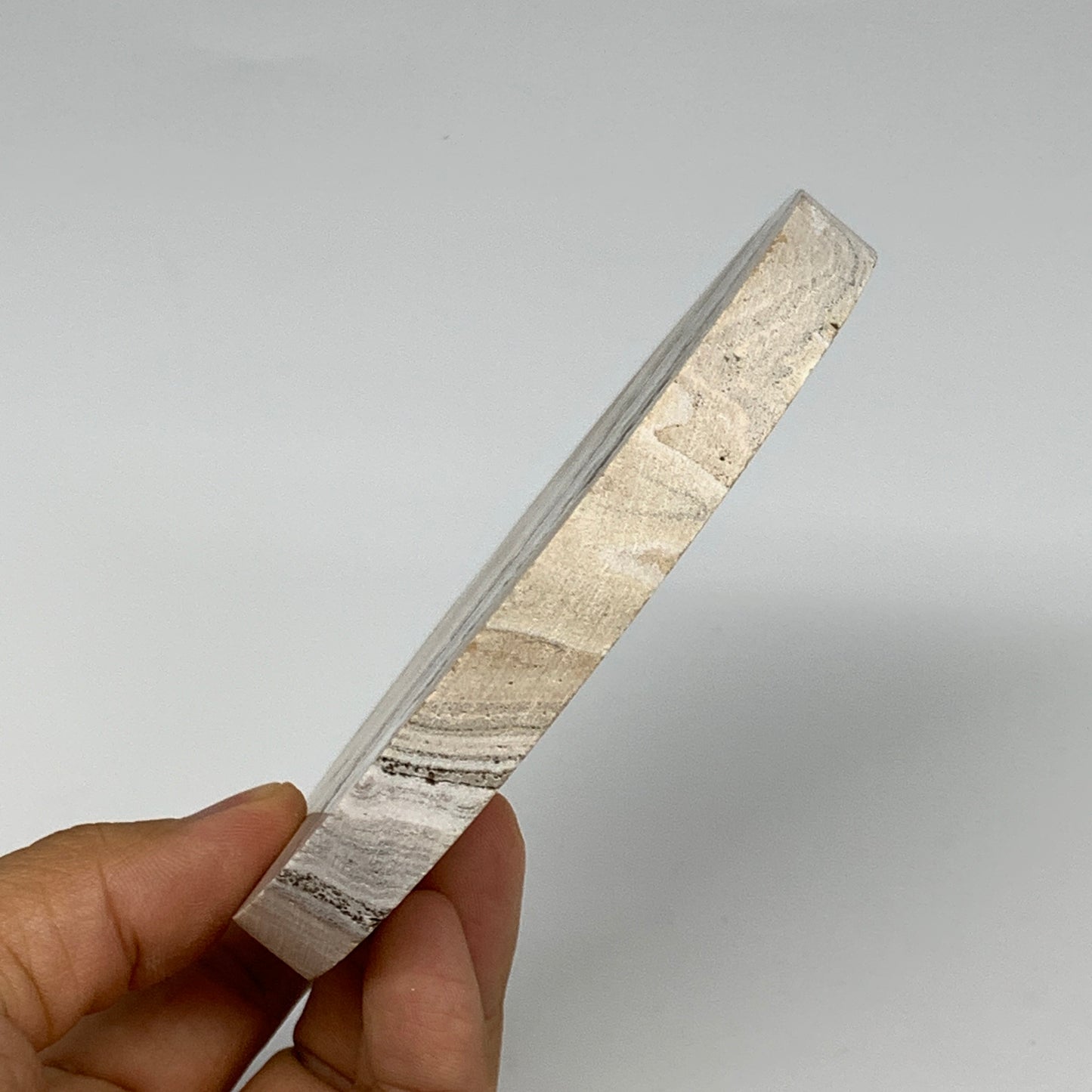 251.6g, 4.2"x0.4", Natural Picture Calcite Round Disc/Coaster @Mexico, B25476