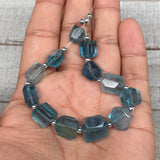 118.5cts, 12pcs, 9mm-13mm Blue Fluorite Gemstone Faceted Beads @Afghanistan,BE33