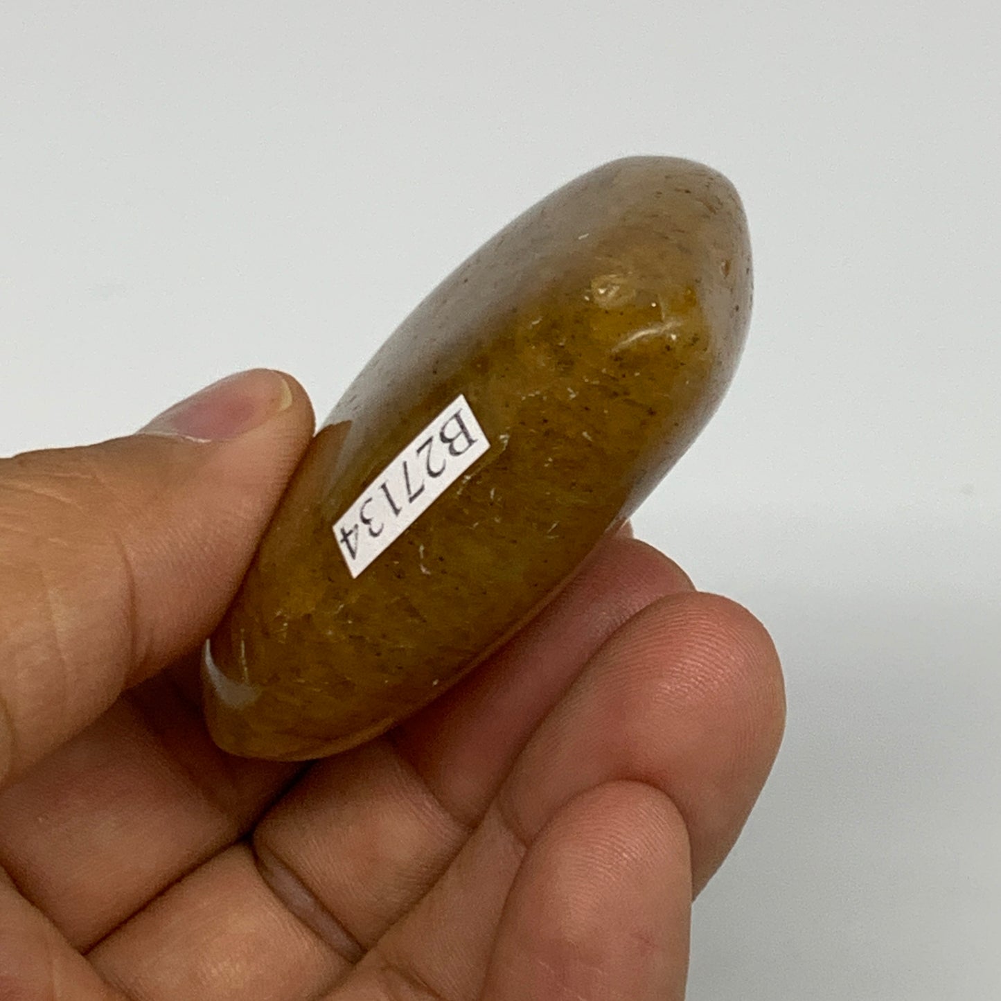 86.8g, 2.2"x2.3"x0.8", Natural Golden Quartz Heart Small Polished Crystal, B2713