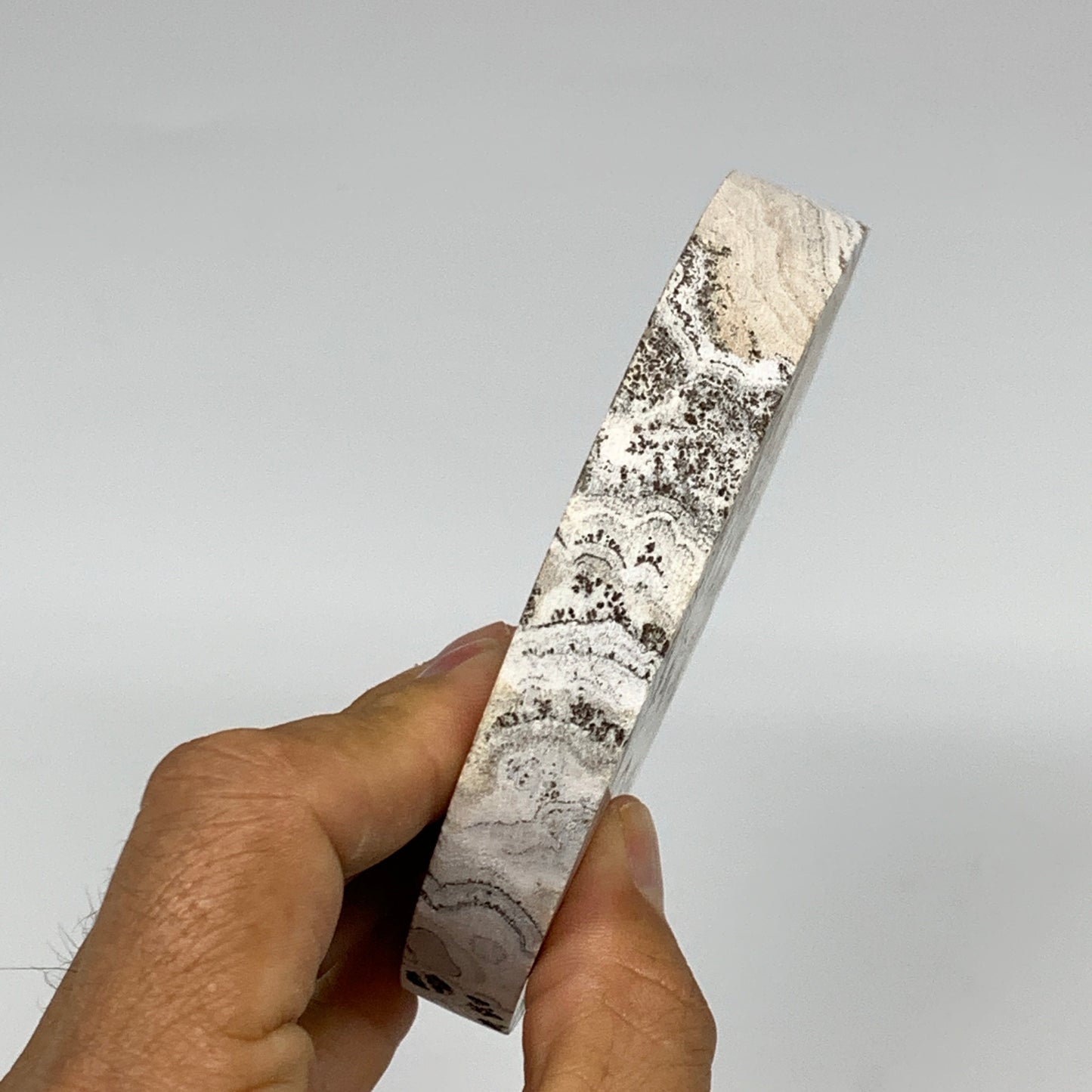 332.3g, 4.1"x0.7", Natural Picture Calcite Round Disc/Coaster @Mexico, B25477