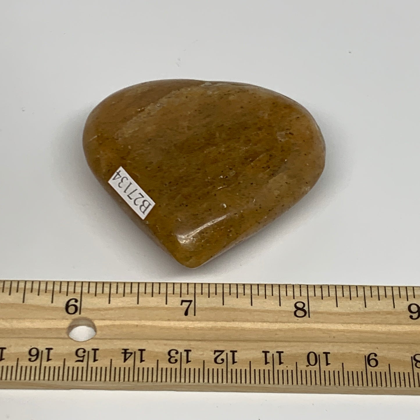 86.8g, 2.2"x2.3"x0.8", Natural Golden Quartz Heart Small Polished Crystal, B2713