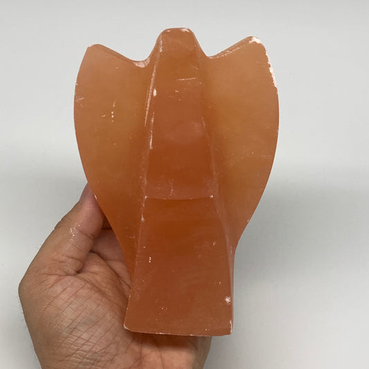 736g, 5.3"x3.6"x2.3"" Orange Selenite (Satin Spar) Angel Crystal @Morocco,B9382