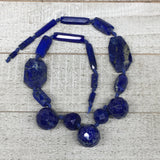70.3g,7mm-33mm, Natural Lapis Lazuli Facetted Beads Strand,19 Beads,LPB282