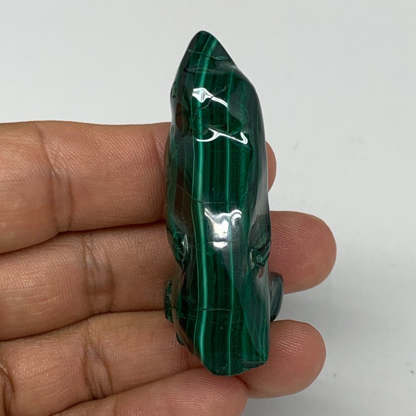 47.6g, 1.9"x1"x0.8" Natural Solid Malachite Penguin Figurine @Congo, B7398