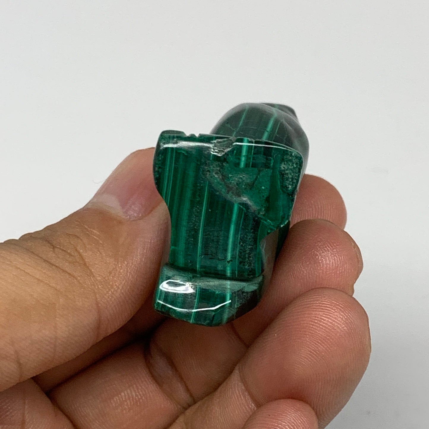 47.6g, 1.9"x1"x0.8" Natural Solid Malachite Penguin Figurine @Congo, B7398