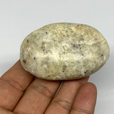 82.9g, 2.4"x1.6"x0.7", Natural Yellow Calcite Palm-Stone Crystal Polished Reiki,