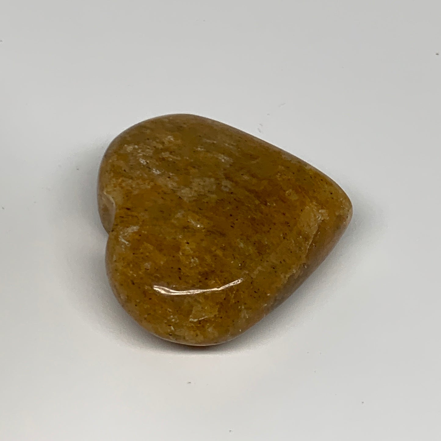 88.4g, 2.1"x2.2"x0.8", Natural Golden Quartz Heart Small Polished Crystal, B2713