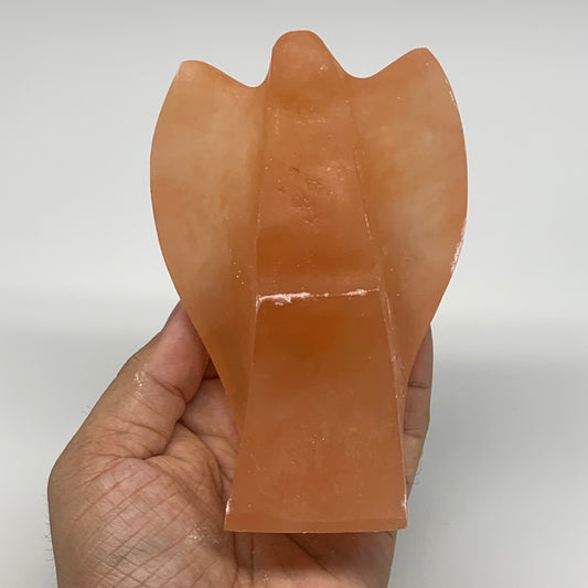 506g, 4.7"x3.2"x1.9"" Orange Selenite (Satin Spar) Angel Crystal @Morocco,B9383
