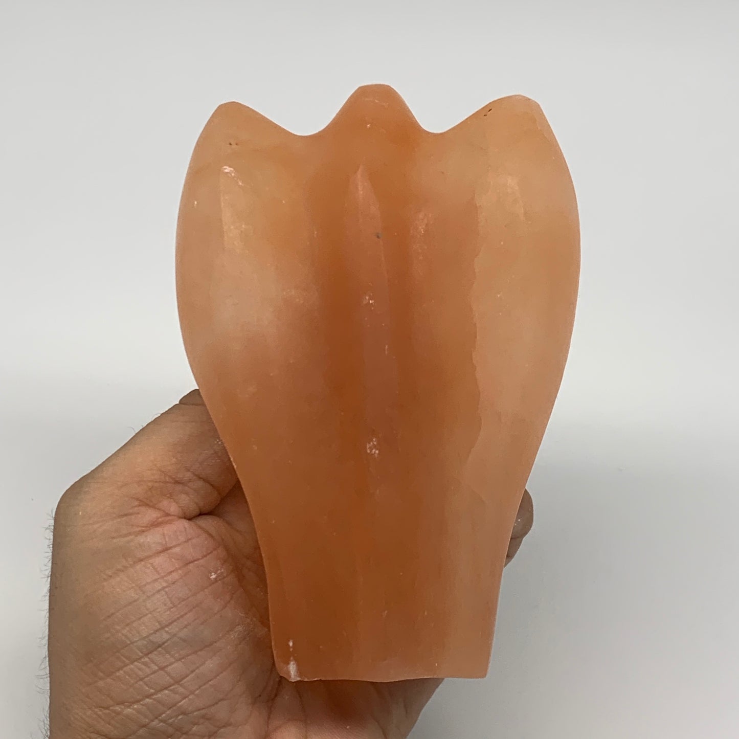506g, 4.7"x3.2"x1.9"" Orange Selenite (Satin Spar) Angel Crystal @Morocco,B9383