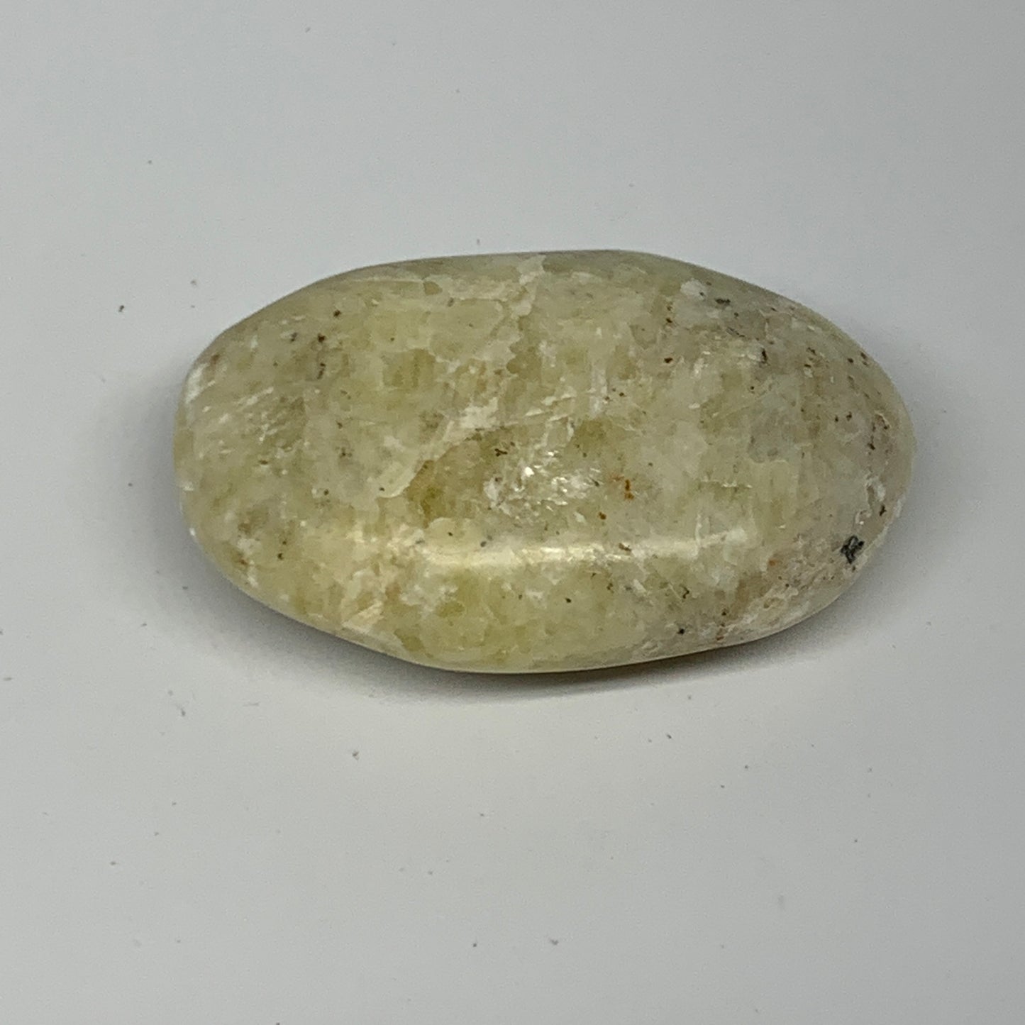 82.9g, 2.4"x1.6"x0.7", Natural Yellow Calcite Palm-Stone Crystal Polished Reiki,
