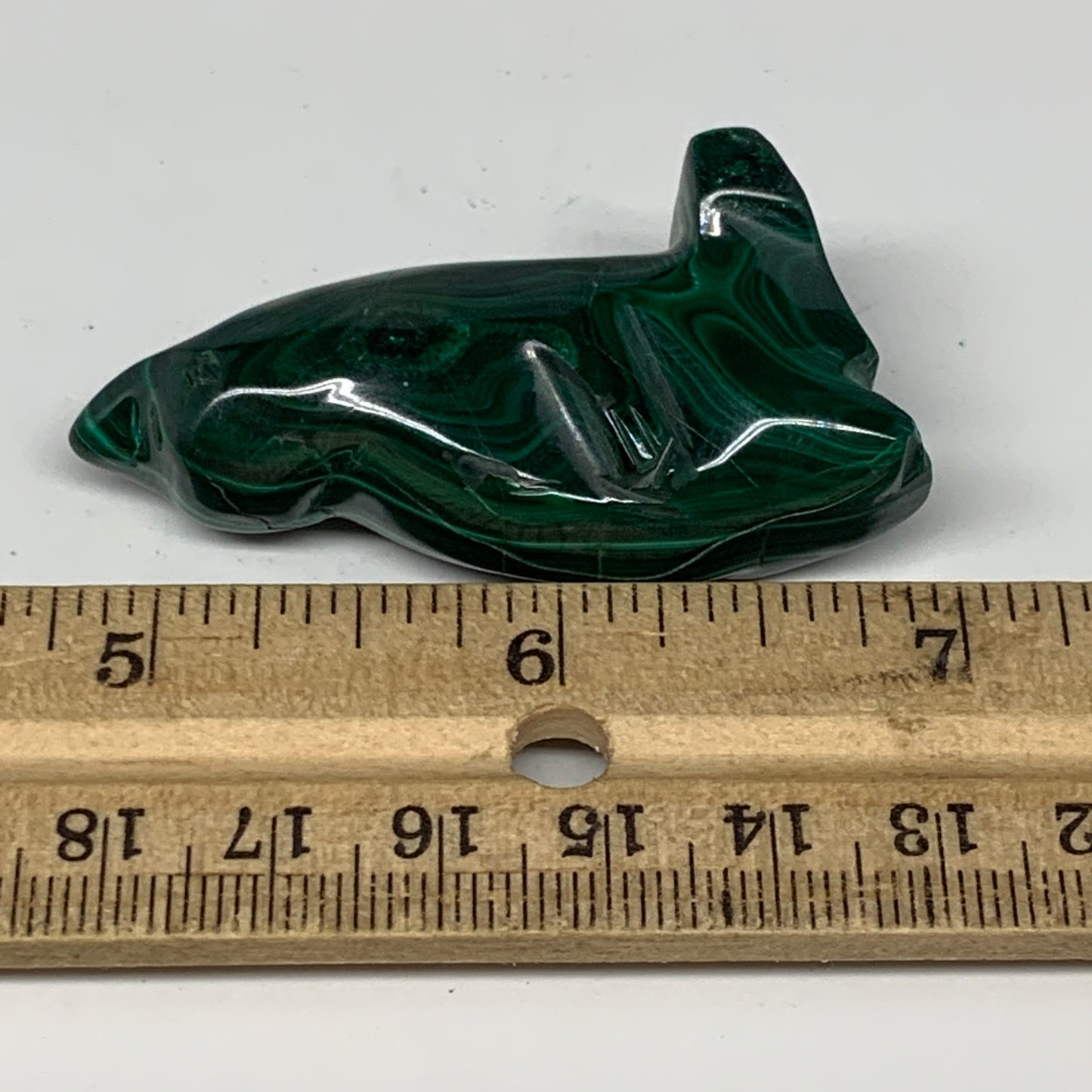 47.6g, 1.9"x1"x0.8" Natural Solid Malachite Penguin Figurine @Congo, B7398
