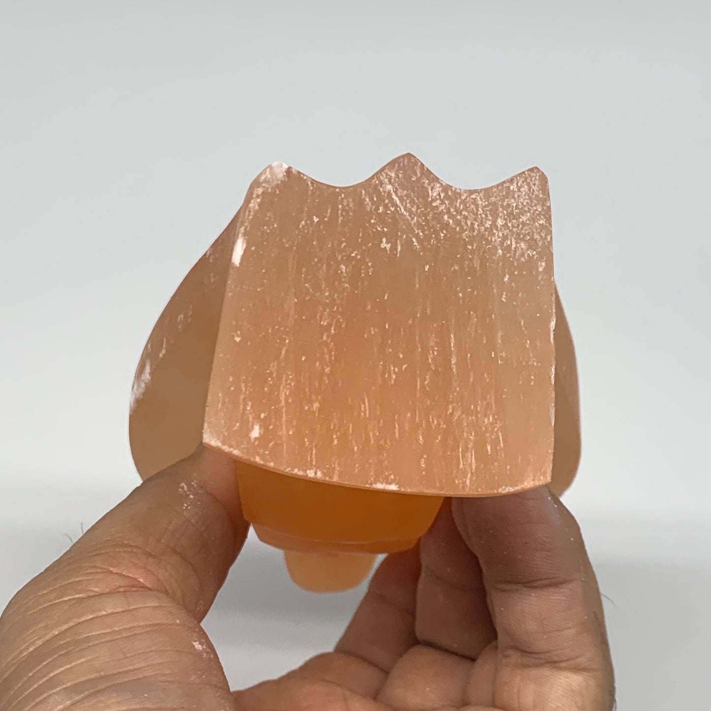 506g, 4.7"x3.2"x1.9"" Orange Selenite (Satin Spar) Angel Crystal @Morocco,B9383