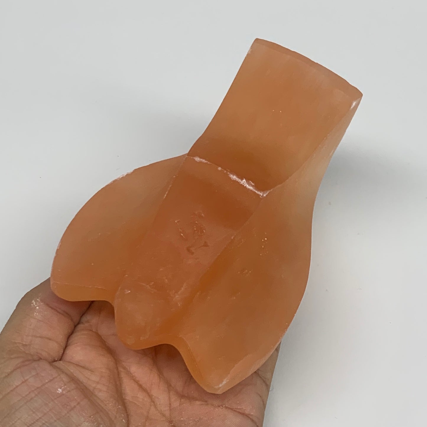 506g, 4.7"x3.2"x1.9"" Orange Selenite (Satin Spar) Angel Crystal @Morocco,B9383