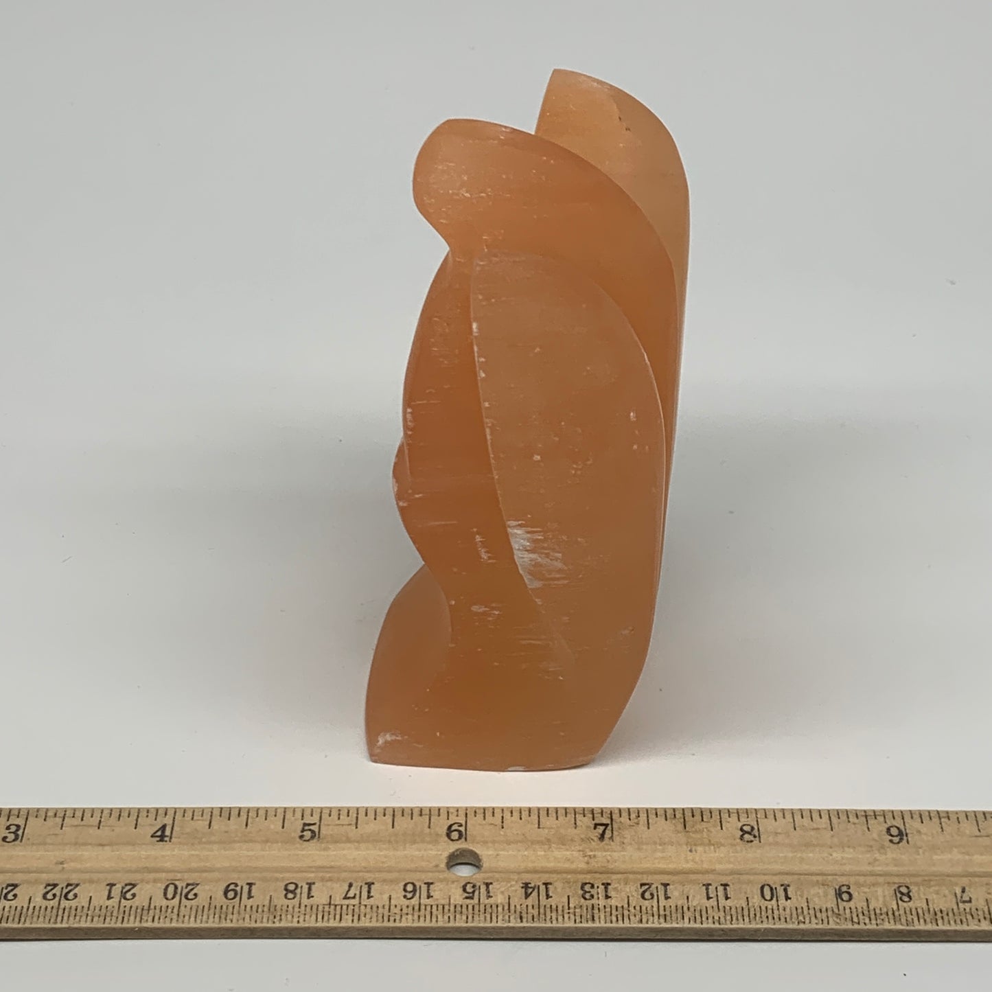 506g, 4.7"x3.2"x1.9"" Orange Selenite (Satin Spar) Angel Crystal @Morocco,B9383