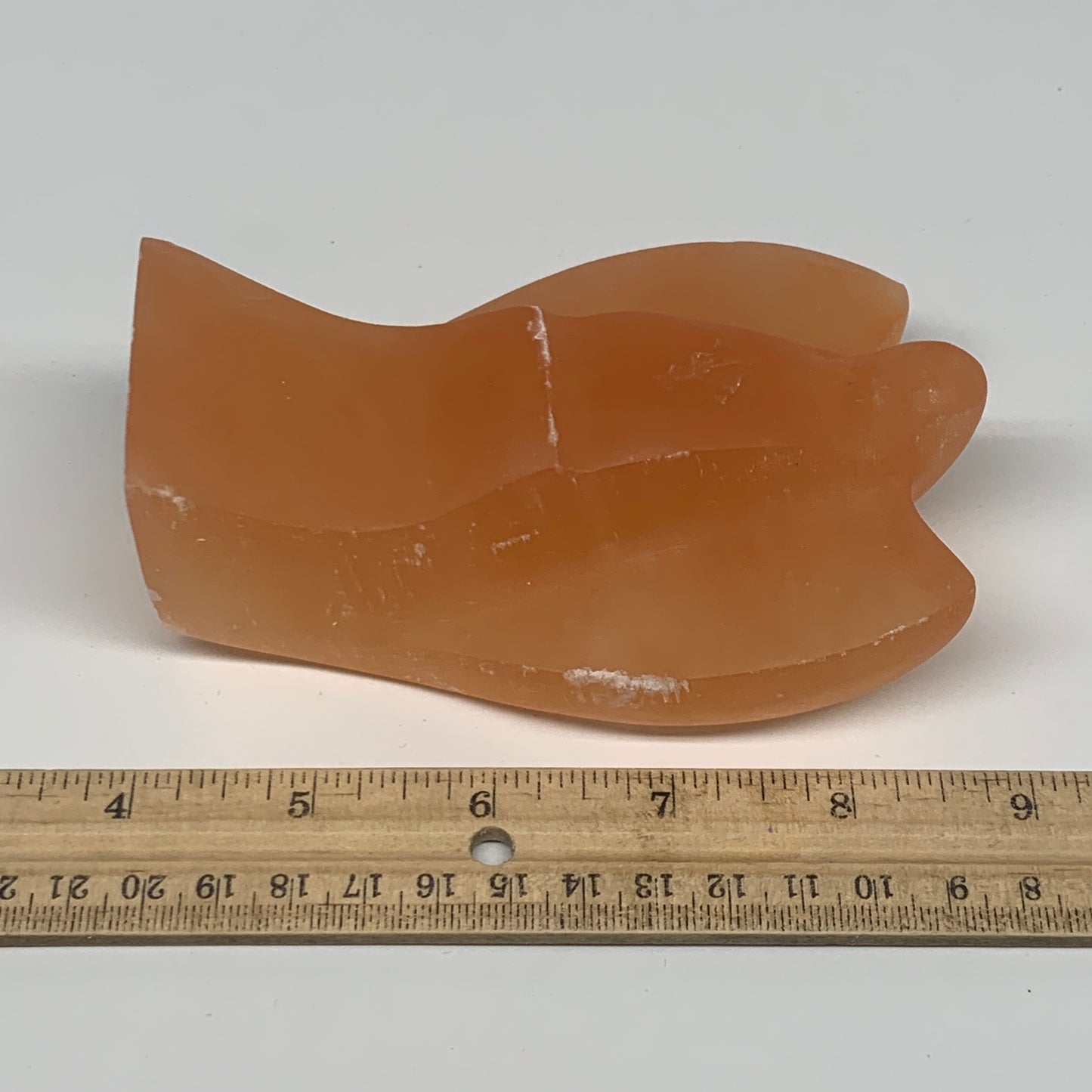 506g, 4.7"x3.2"x1.9"" Orange Selenite (Satin Spar) Angel Crystal @Morocco,B9383