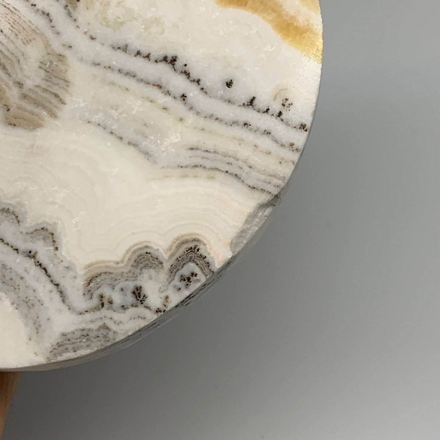 423.9g, 4.3"x0.8", Natural Picture Calcite Round Disc/Coaster @Mexico, B25479