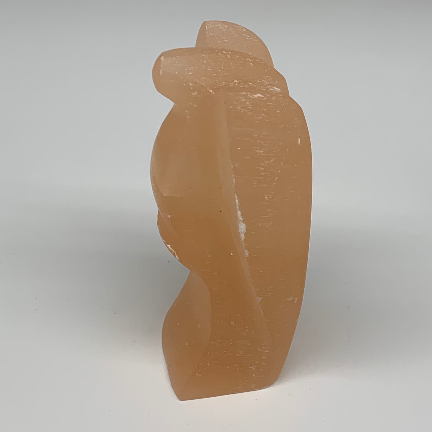 638g, 5.4"x3"x2"" Orange Selenite (Satin Spar) Angel Crystal @Morocco,B9384