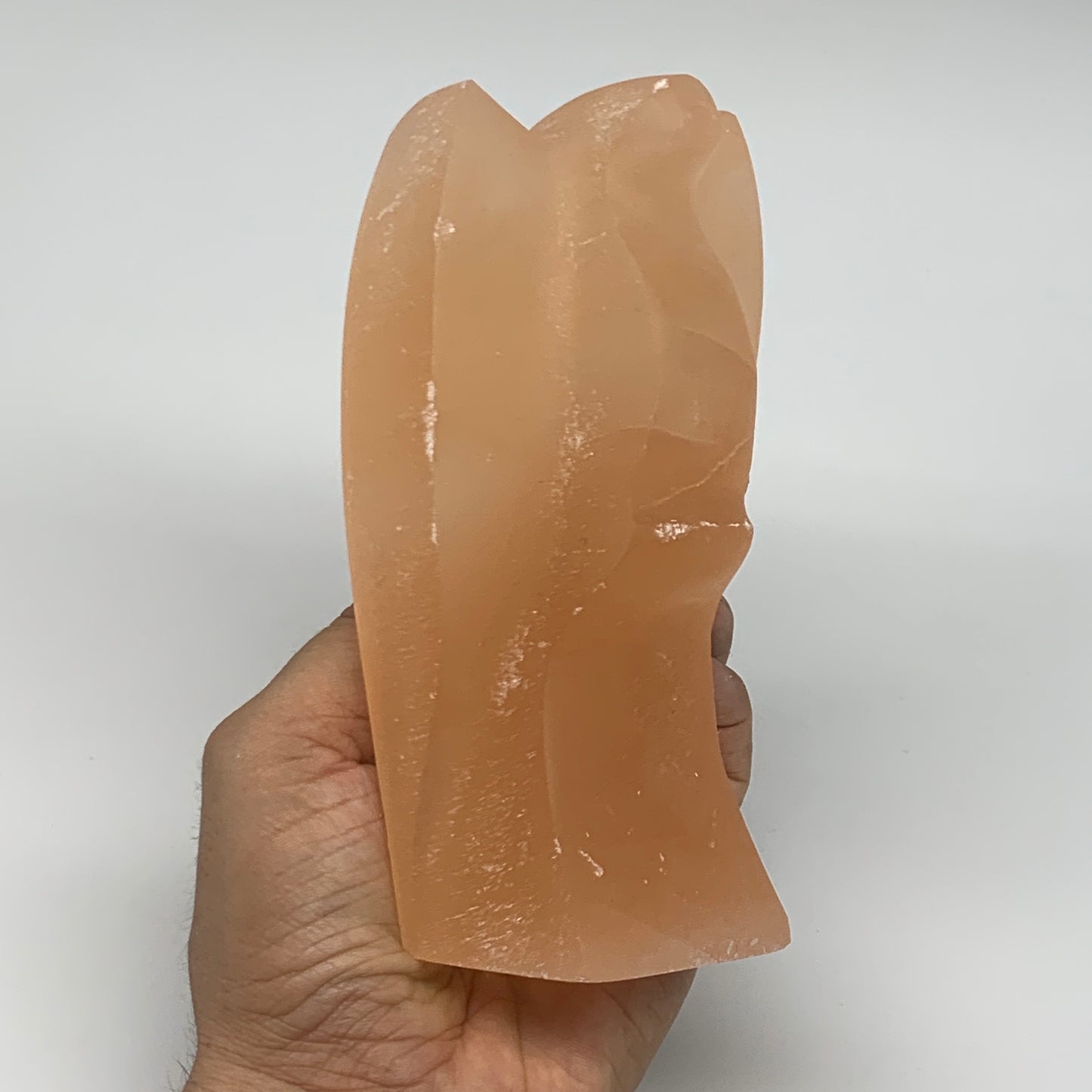 638g, 5.4"x3"x2"" Orange Selenite (Satin Spar) Angel Crystal @Morocco,B9384