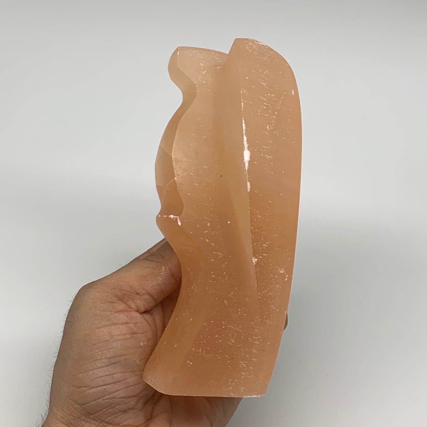 638g, 5.4"x3"x2"" Orange Selenite (Satin Spar) Angel Crystal @Morocco,B9384