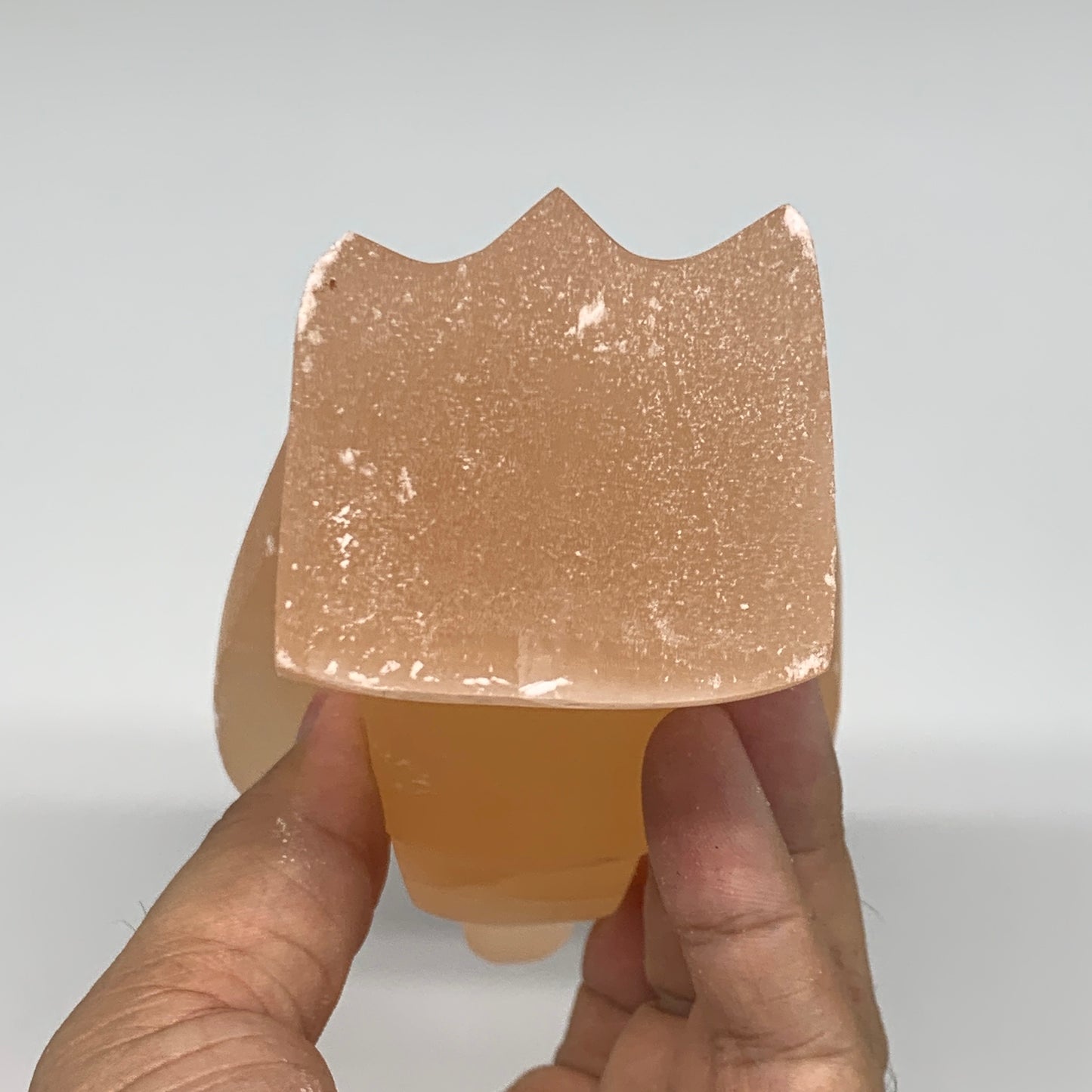 638g, 5.4"x3"x2"" Orange Selenite (Satin Spar) Angel Crystal @Morocco,B9384