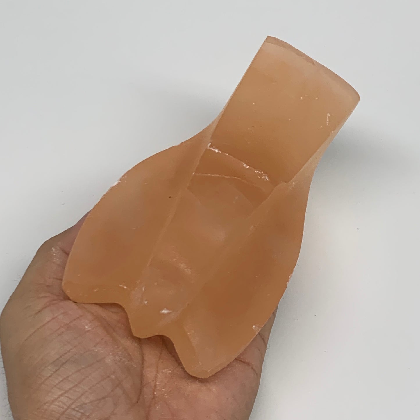 638g, 5.4"x3"x2"" Orange Selenite (Satin Spar) Angel Crystal @Morocco,B9384