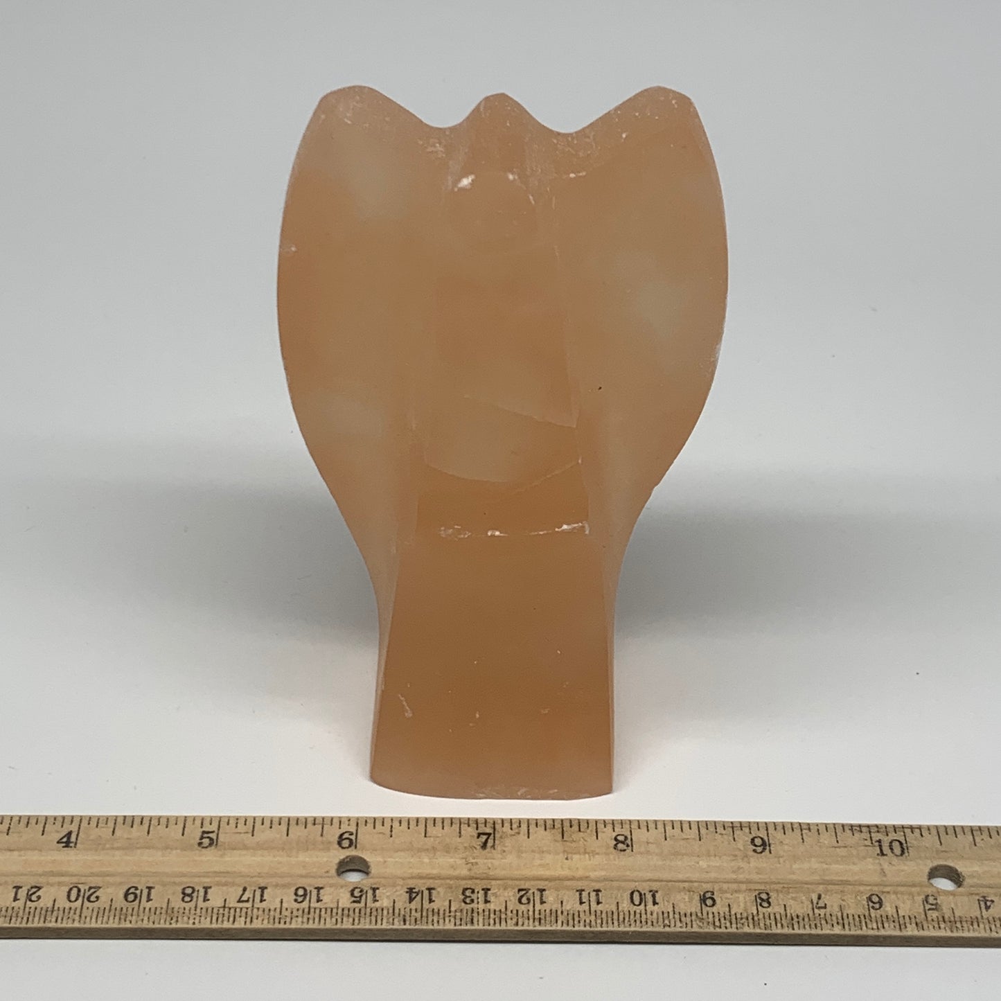 638g, 5.4"x3"x2"" Orange Selenite (Satin Spar) Angel Crystal @Morocco,B9384