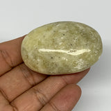 64.6g, 2.1"x1.4"x0.8", Natural Yellow Calcite Palm-Stone Crystal Polished Reiki,