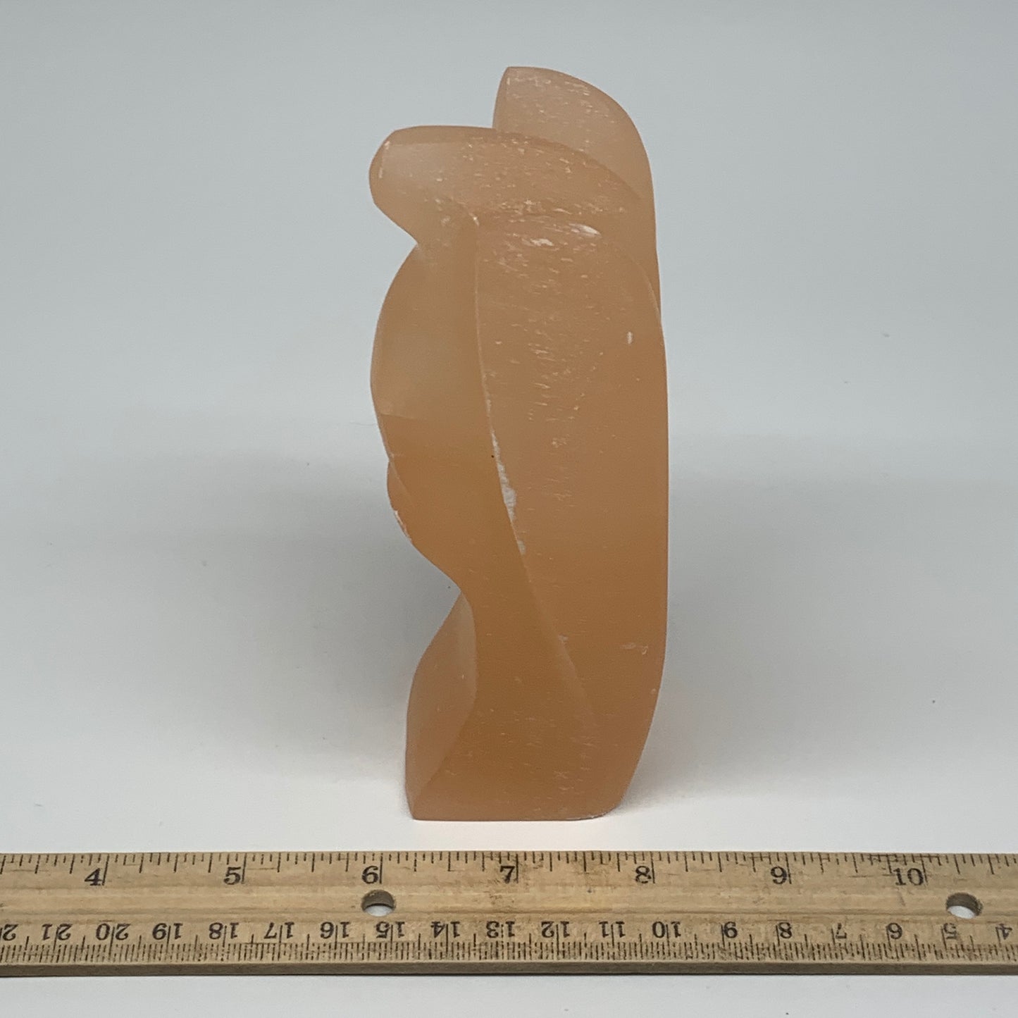 638g, 5.4"x3"x2"" Orange Selenite (Satin Spar) Angel Crystal @Morocco,B9384