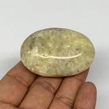 64.6g, 2.1"x1.4"x0.8", Natural Yellow Calcite Palm-Stone Crystal Polished Reiki,