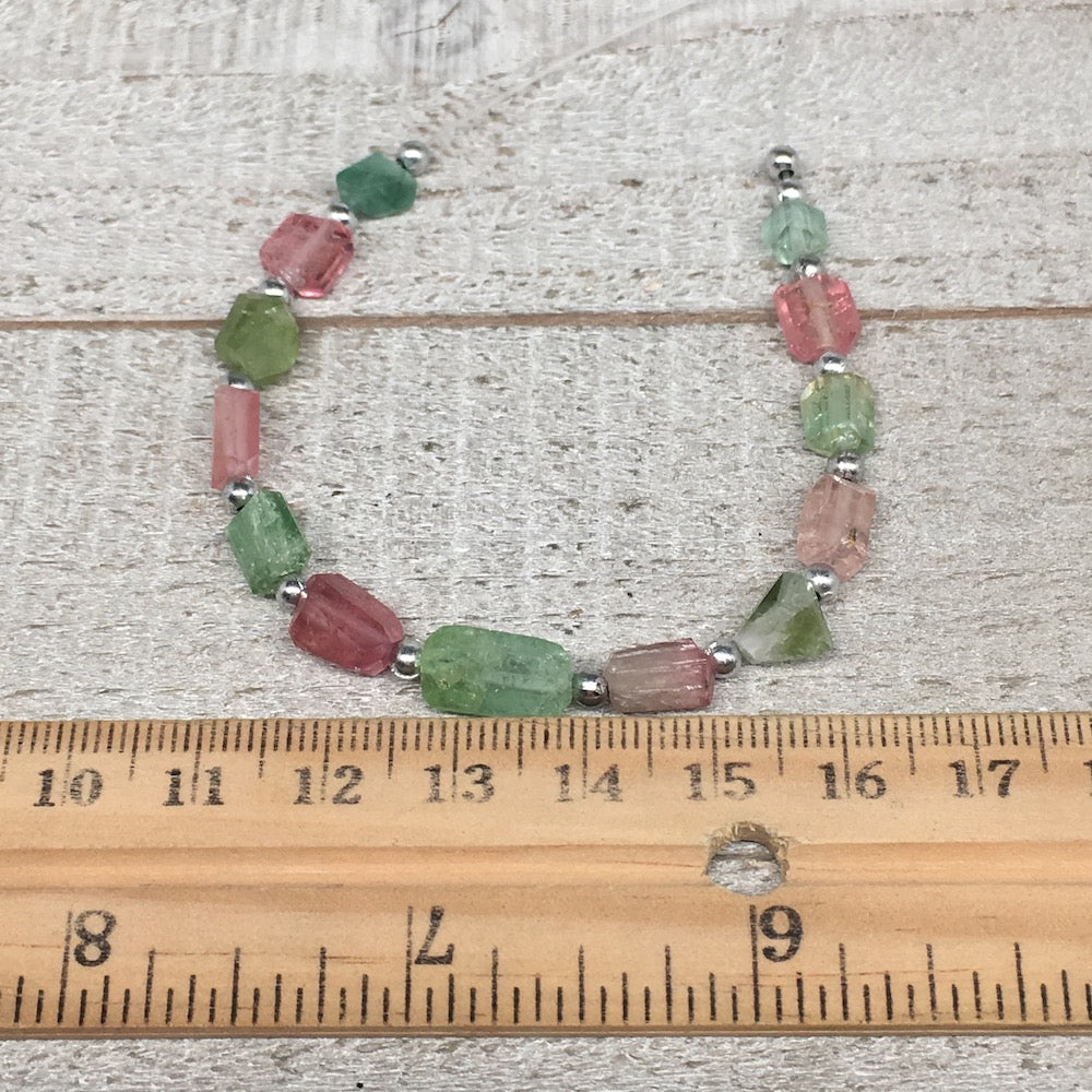 32.5cts, 13pcs, 6mm-13mm Tourmaline Gemstone Faceted Beads @Afghanistan,BE23