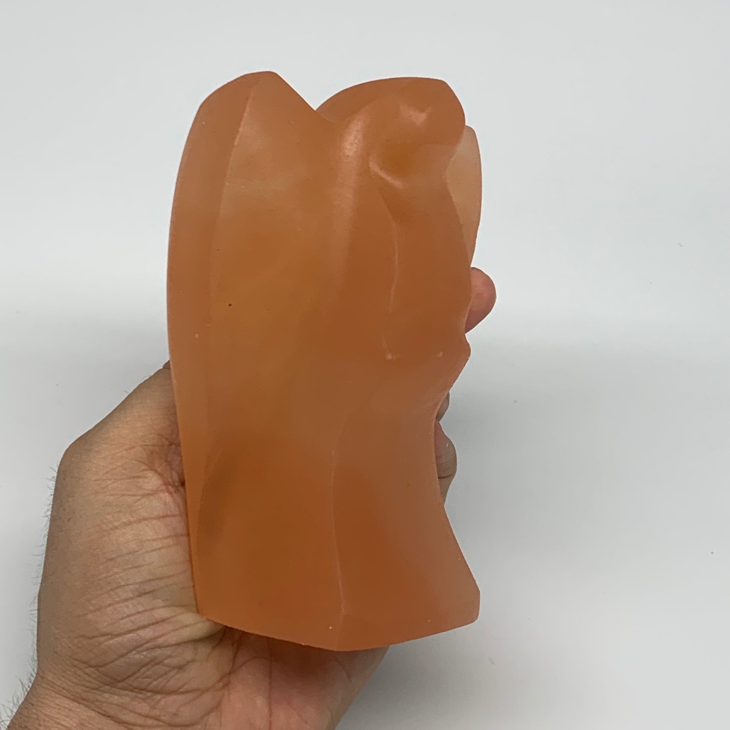 594g, 4.7"x3.3"x2"" Orange Selenite (Satin Spar) Angel Crystal @Morocco,B9385