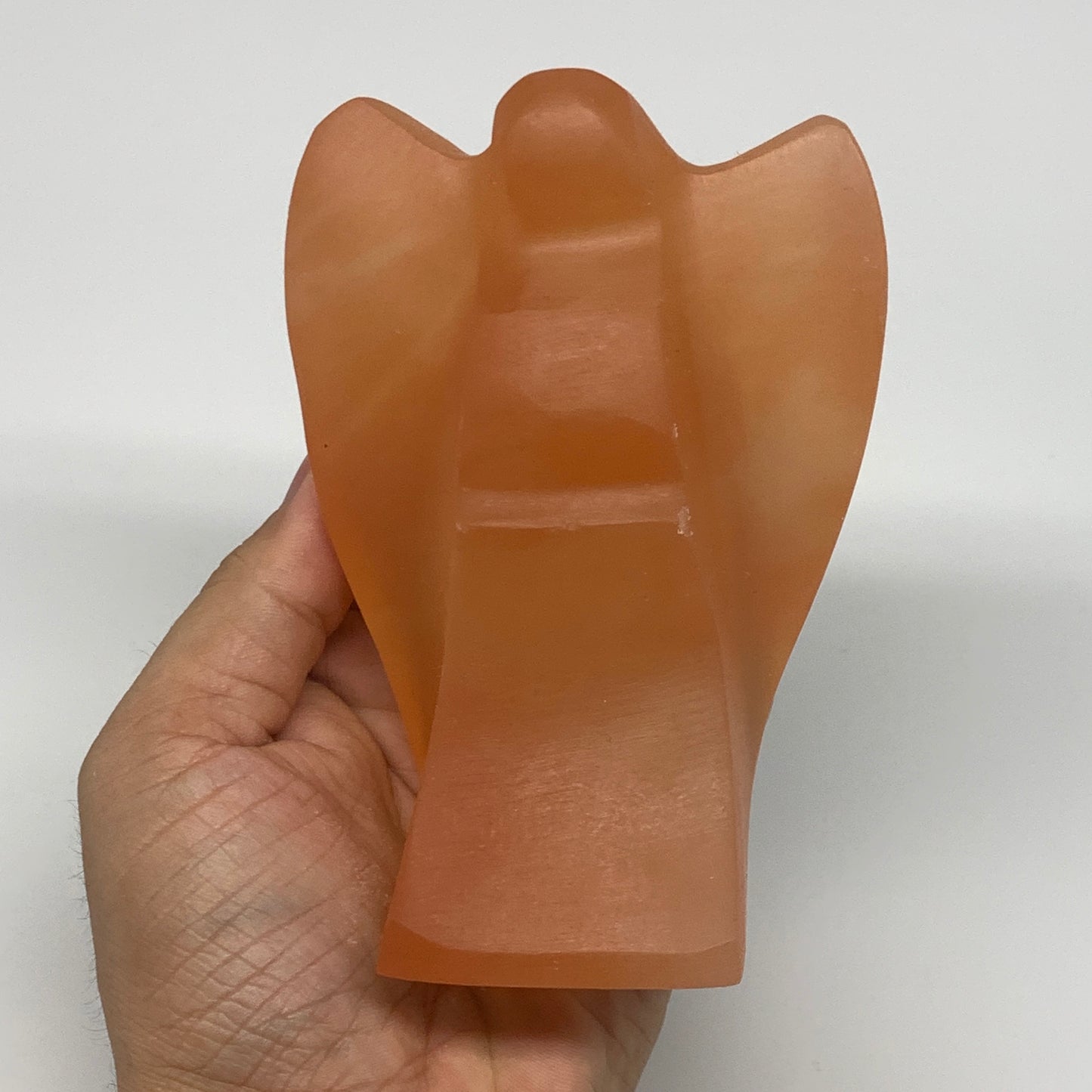 594g, 4.7"x3.3"x2"" Orange Selenite (Satin Spar) Angel Crystal @Morocco,B9385