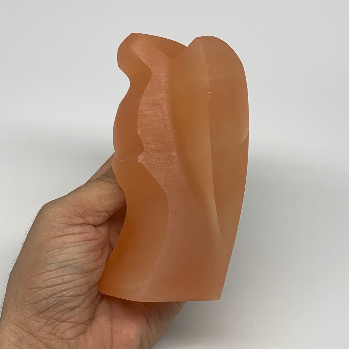 594g, 4.7"x3.3"x2"" Orange Selenite (Satin Spar) Angel Crystal @Morocco,B9385