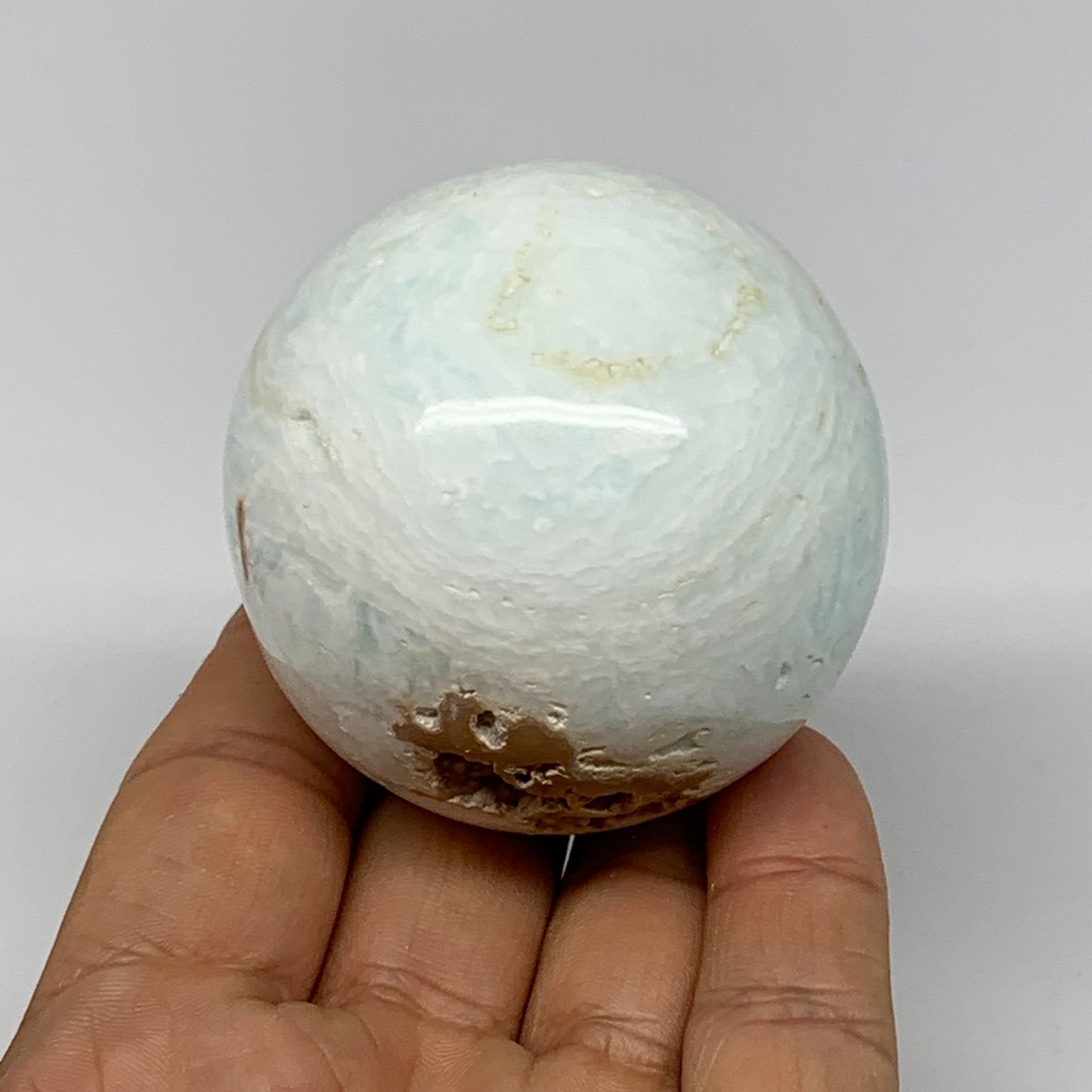 246.5g,2.2"(56mm) Caribbean Calcite Sphere Gemstone,Healing Crystal,B25166