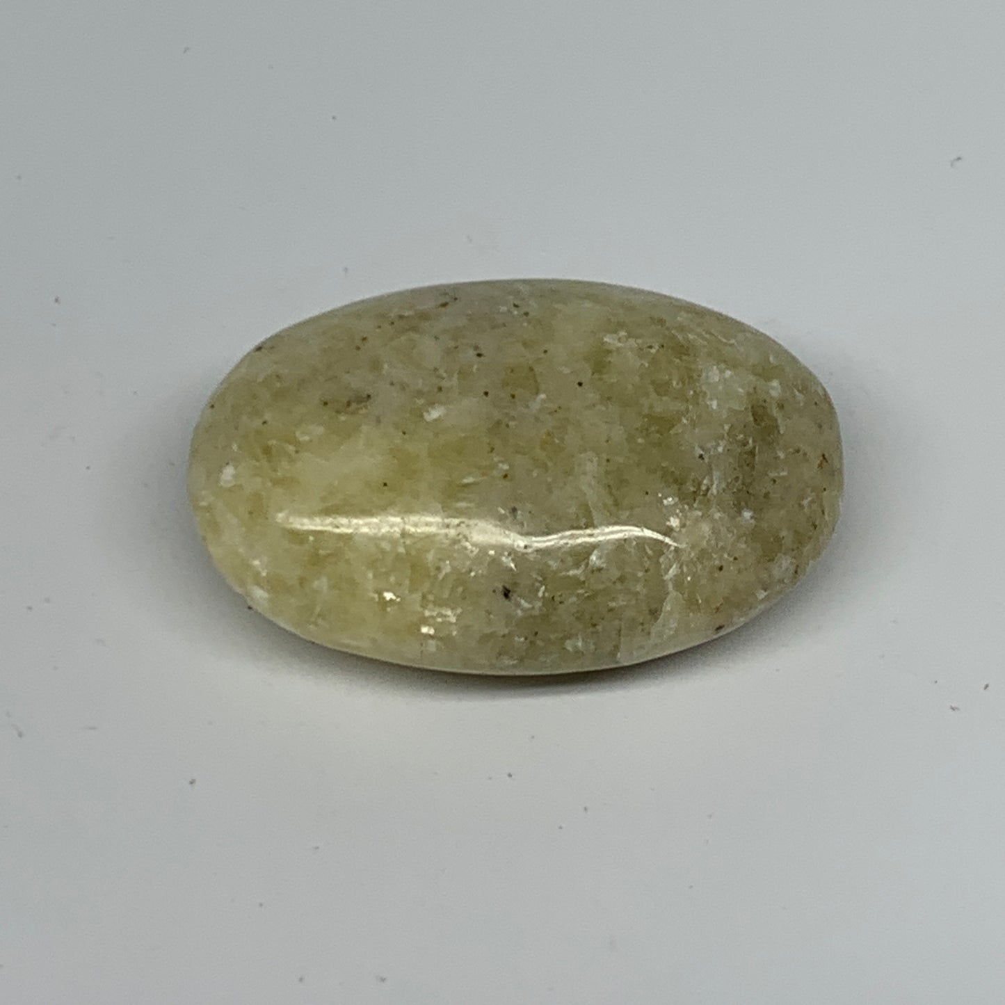 64.6g, 2.1"x1.4"x0.8", Natural Yellow Calcite Palm-Stone Crystal Polished Reiki,